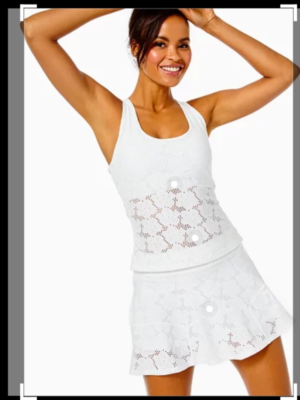 Lilly Pulitzer Large White Skort and Tank Set - Picture 4 of 8
